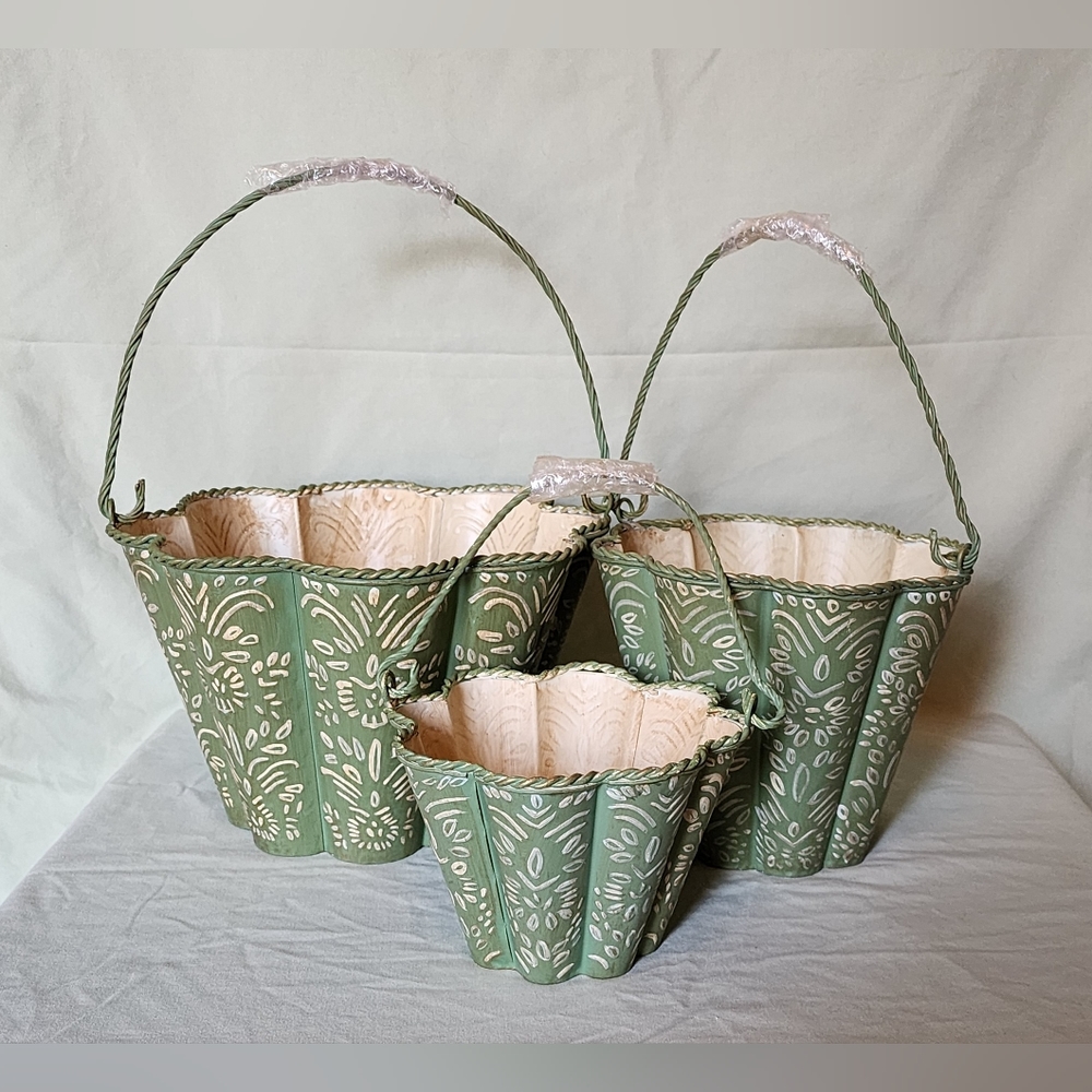 *New* Pressed Tin Planter Trio